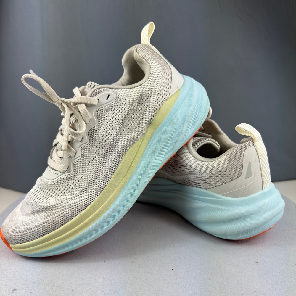 Avia Running Shoes Womens 8.5 Beige Blue Orange Mesh Cushioned Sneakers